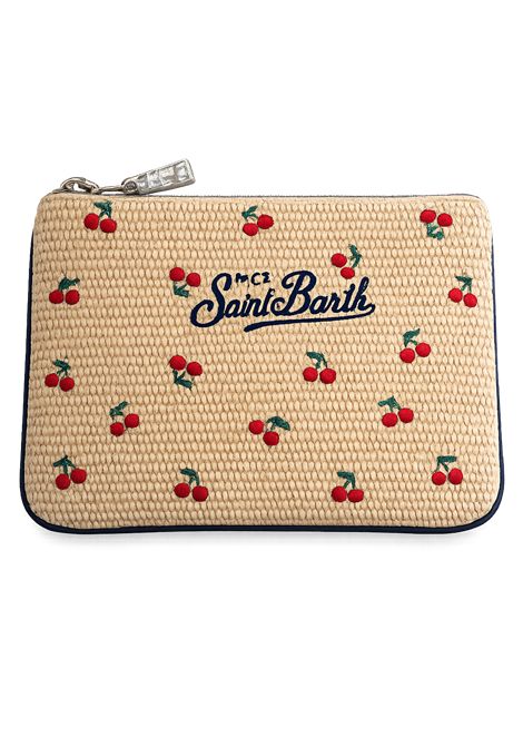 Pochette con tracolla SAINT BARTH | PAR0021 PARISIENNE STRAW02802L CHERRY 1161 EMB